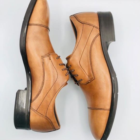 Ecco Men\'s Brown City Tray Leather Derby Cap Toe Tie Dress Shoes EU44/US10-10.5 main image 7